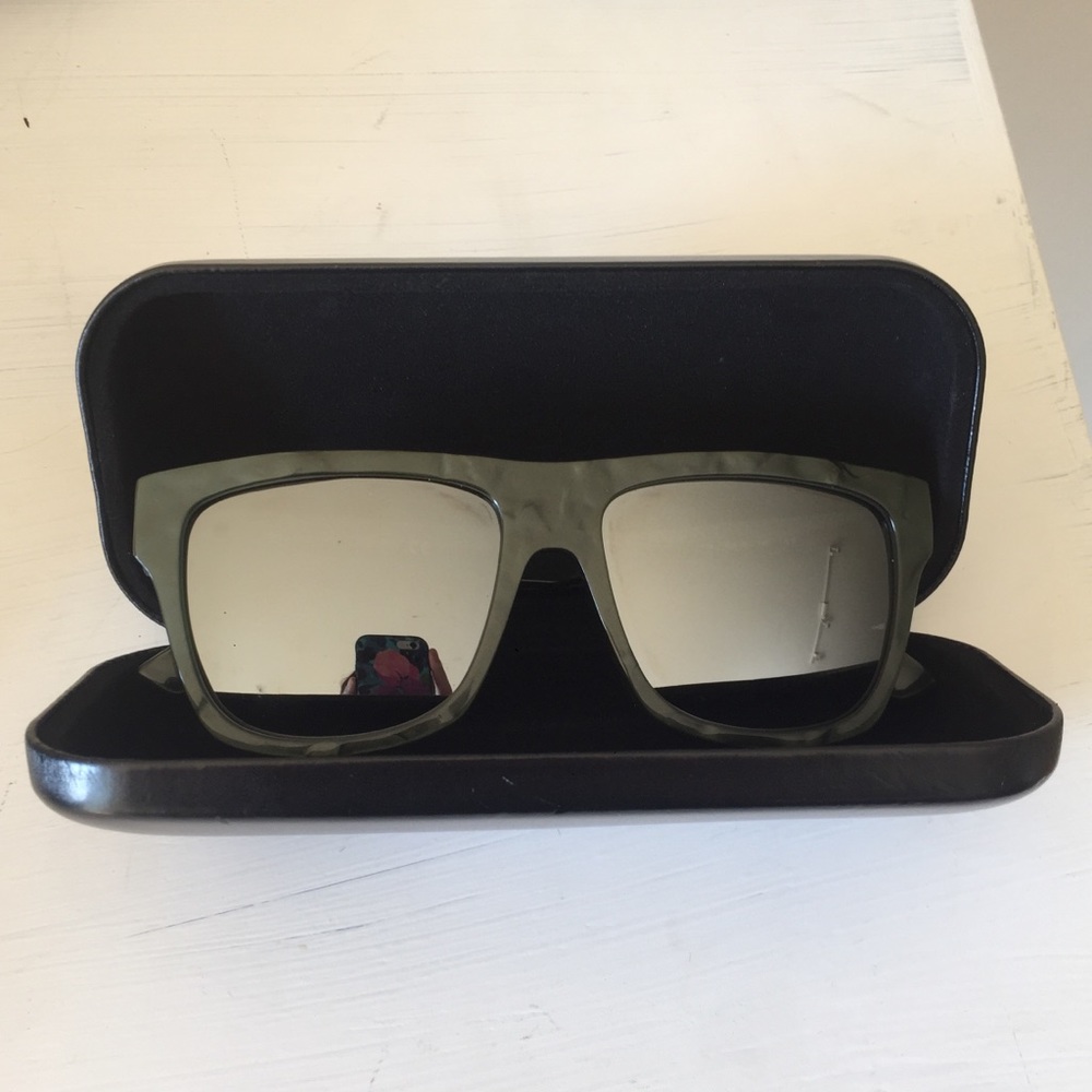 McQ Dark Green Textured Sunglasses